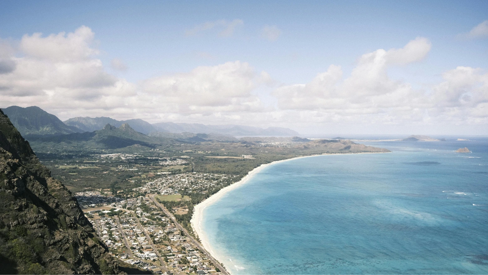 Aerial Coastal View of Oahu