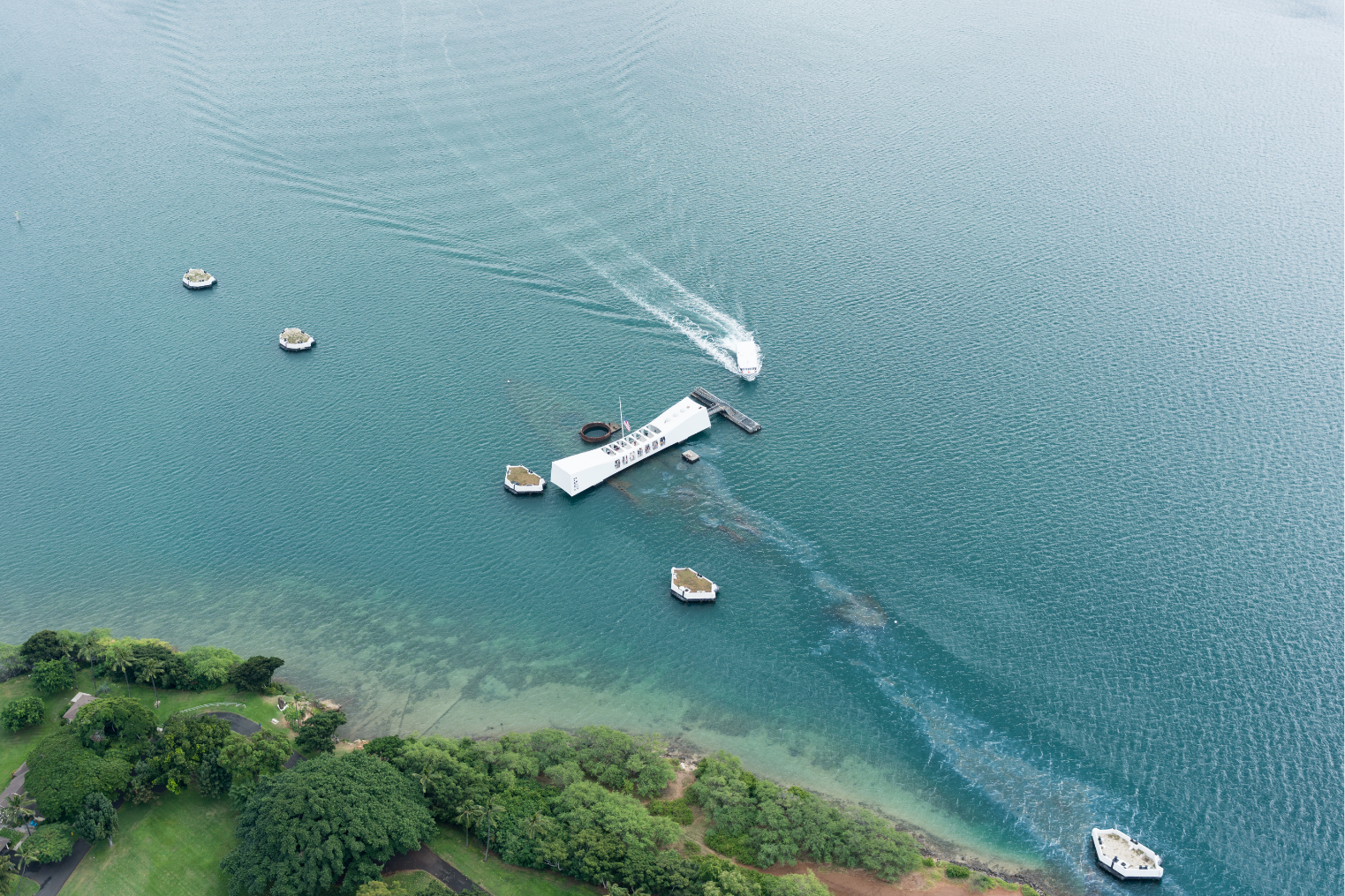 Aerial View of Pearl Harbor Memorial