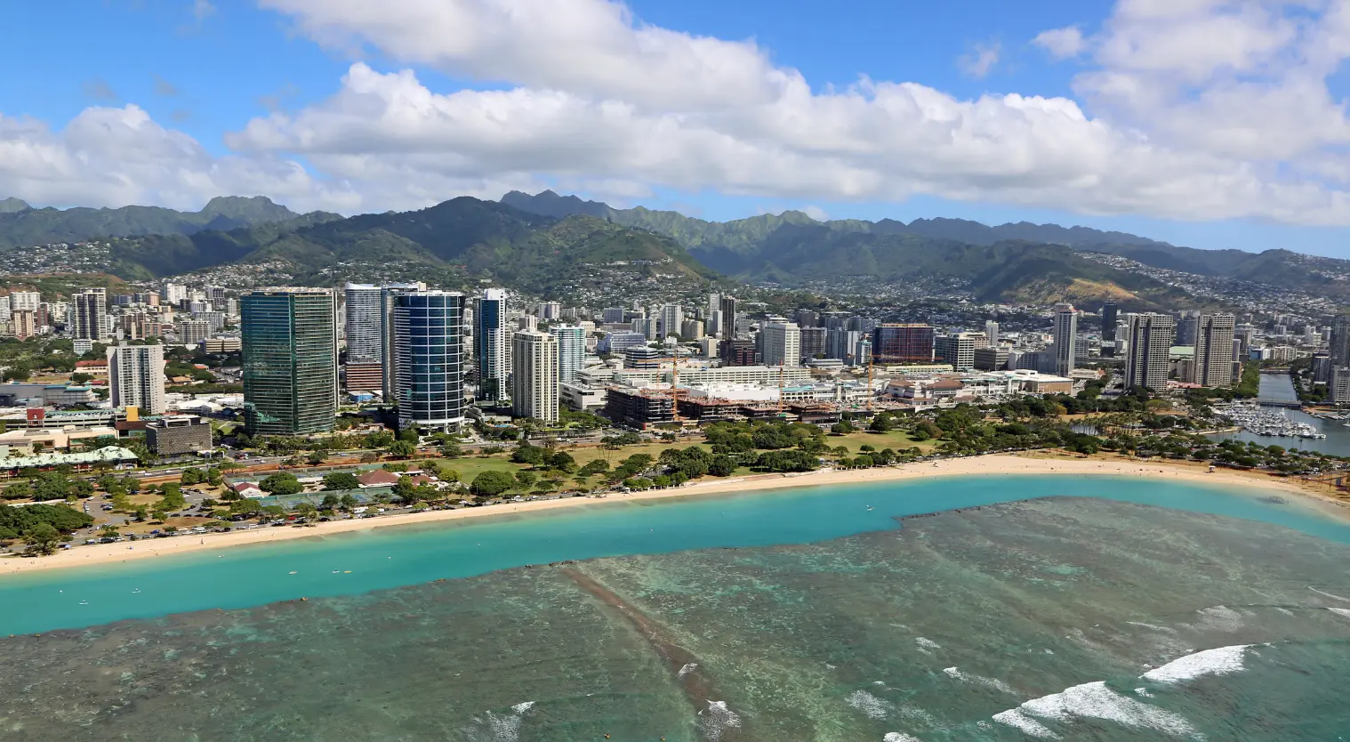 Ala Moana Beach View From Helicopter
