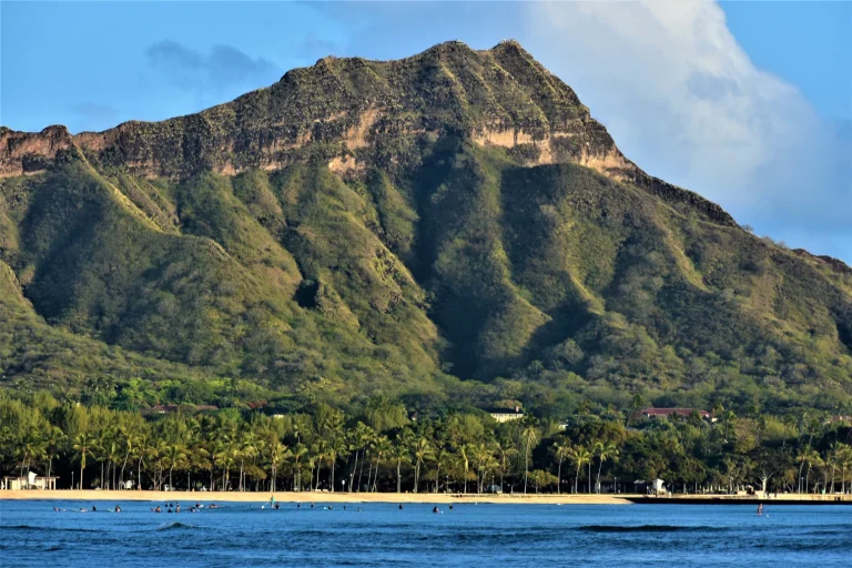 Diamond Head Seen From Waikiki Beach