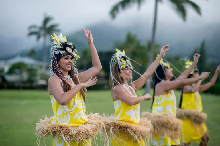 Traditional Hawaiian Dance During a Luau