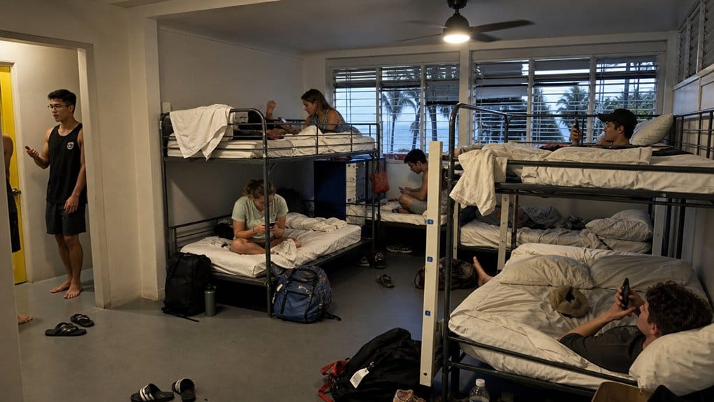 lively beachfront shared dorms