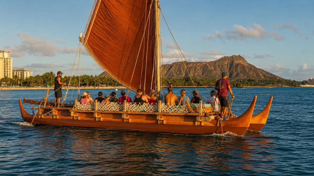 authentic polynesian canoe sailing