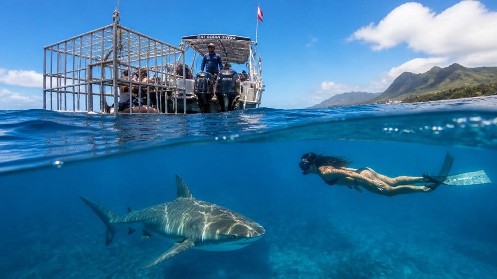 cage versus cage free shark encounters