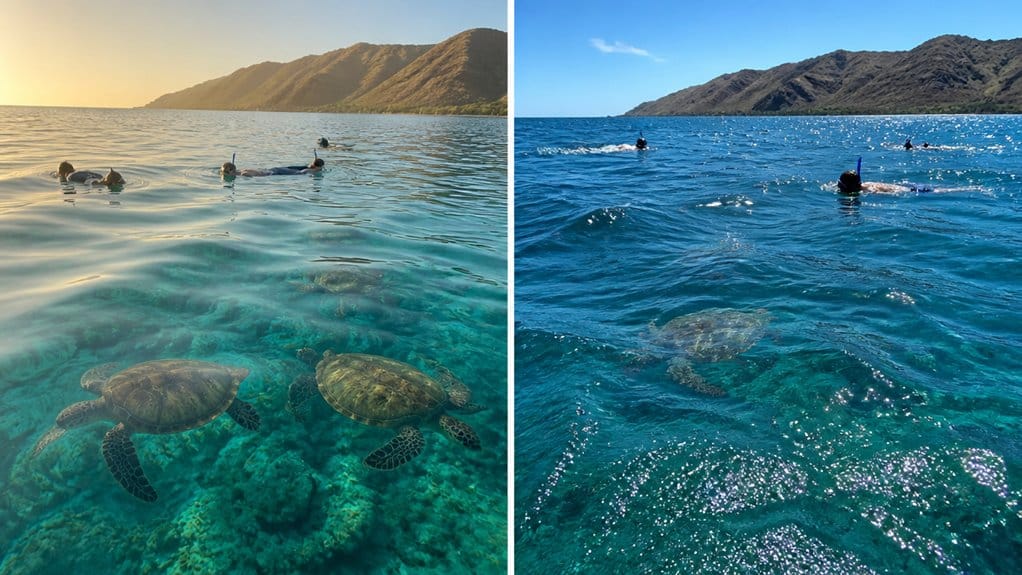calm water reveals clearer snorkeling