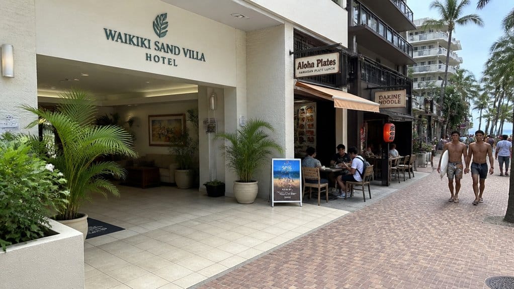 cheap waikiki hotels nearby food