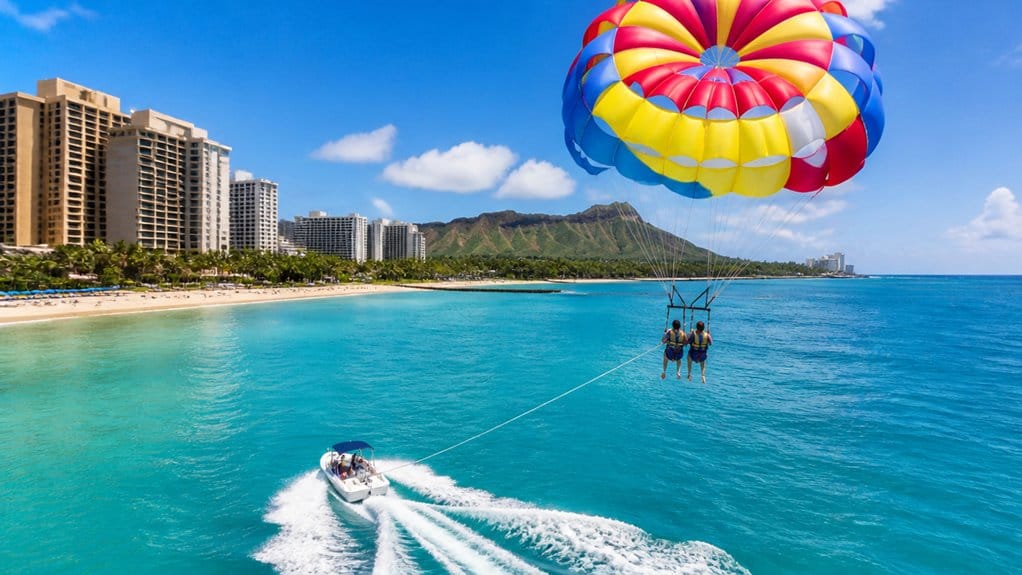 gentle beachfront parasailing with views