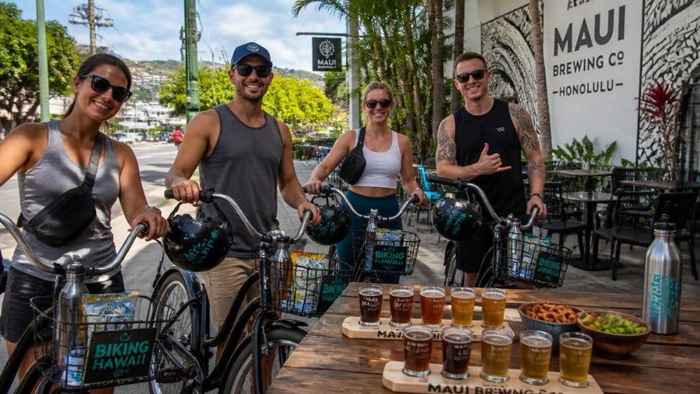 guided honolulu craft beer cycling
