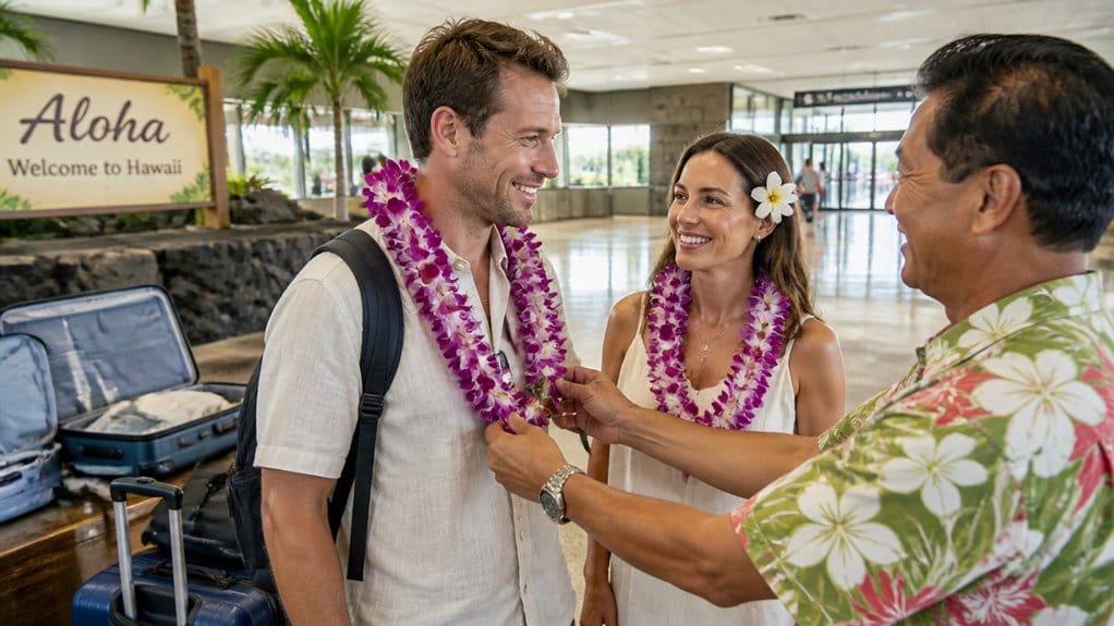 honolulu airport lei greeting