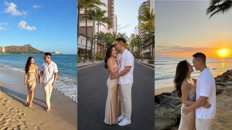 honolulu beach sunset photoshoot