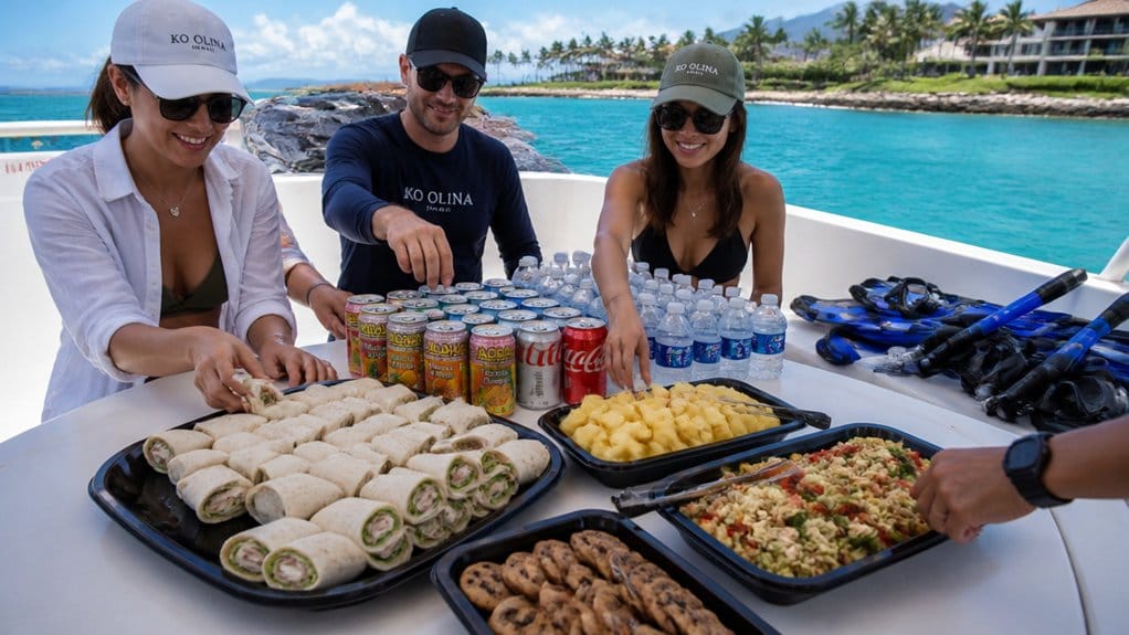 island style lunch with drinks
