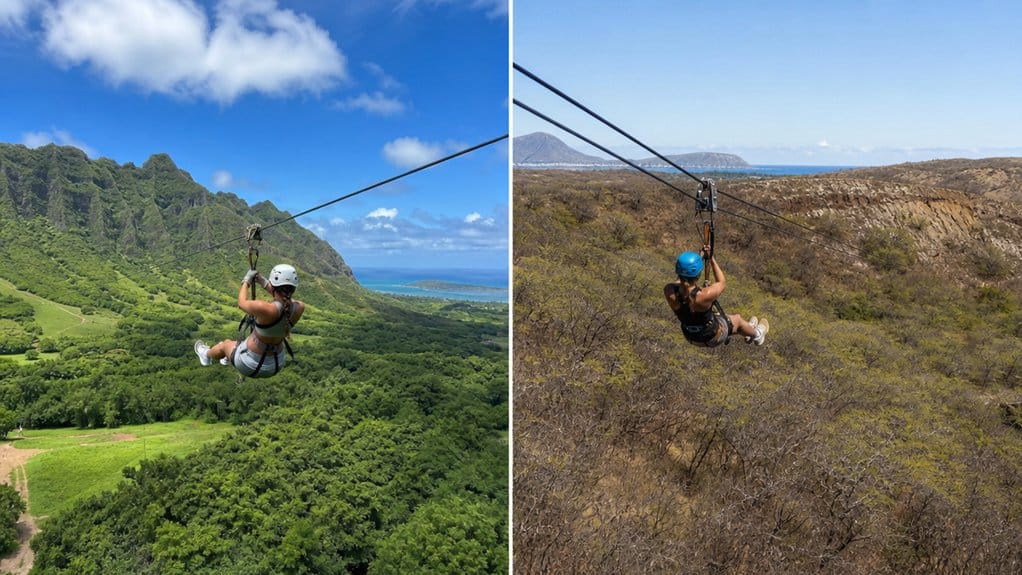 Kualoa Ranch Zipline vs Coral Crater Zipline: Which Course Should You Book?