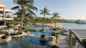 luxury beachfront resort with pools