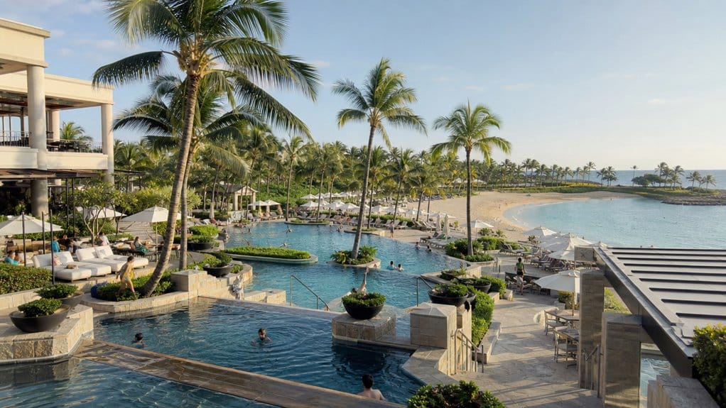 luxury beachfront resort with pools