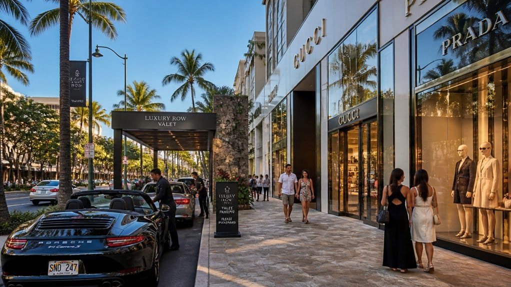 luxury row shopping hours valet