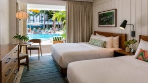 modern rooms lively poolscape