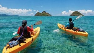 mokulua guided kayak snorkel