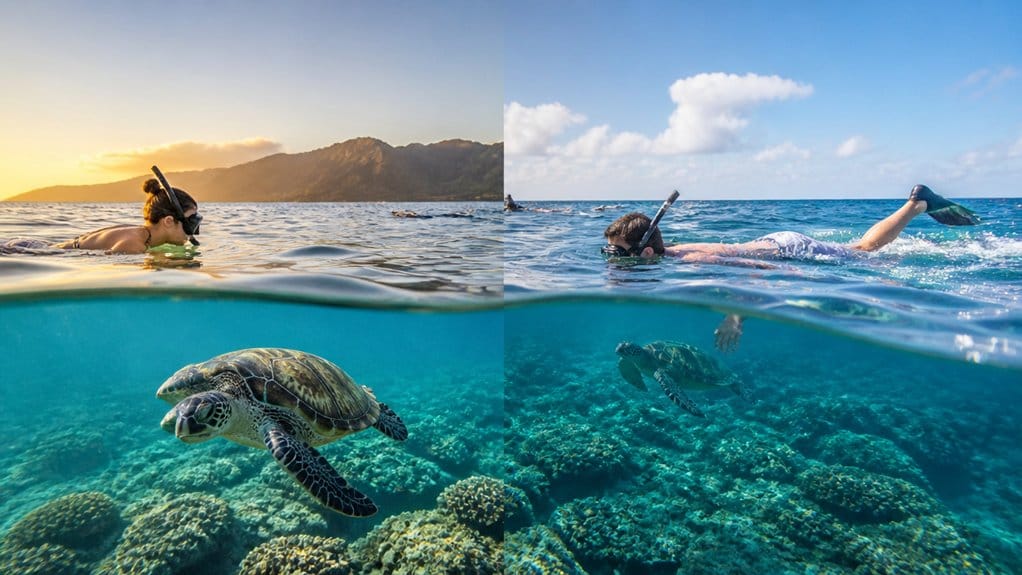 morning offers calmer clearer snorkeling