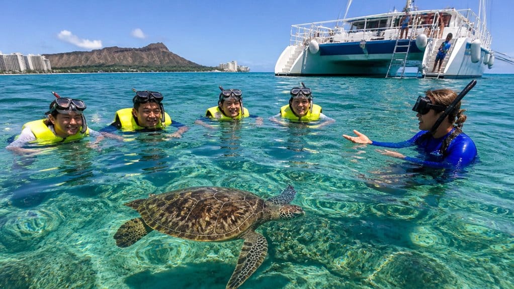 morning waikiki catamaran snorkel