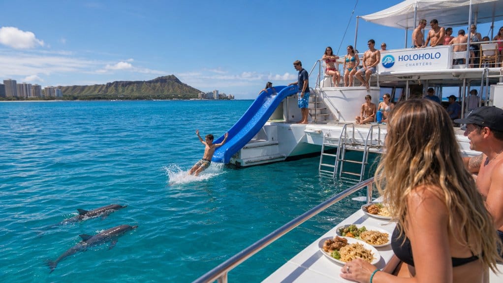 oahu catamaran dolphin swim