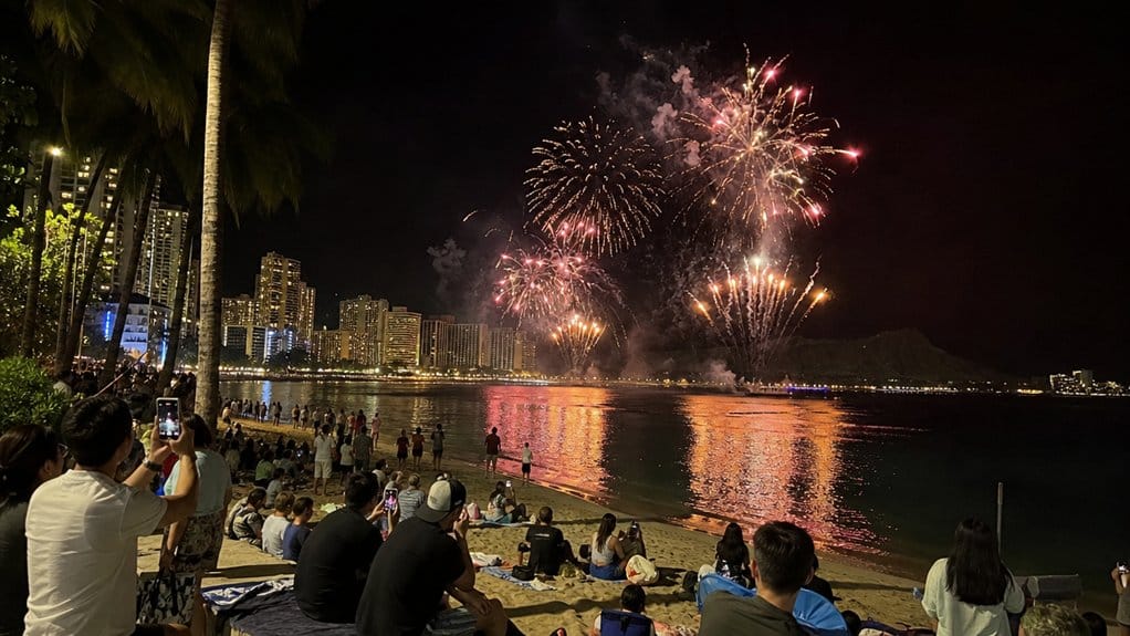 oahu new year s fireworks viewing