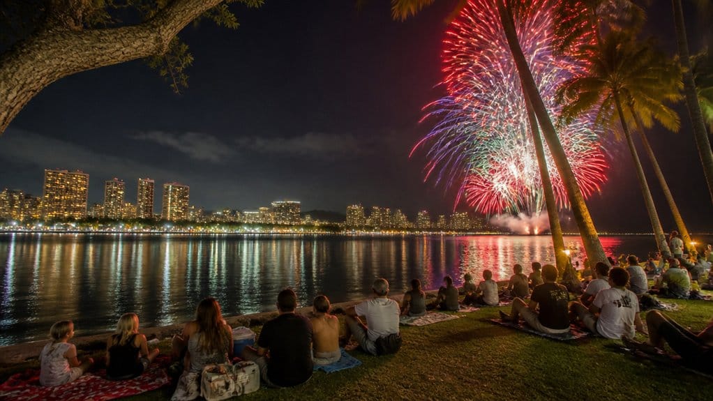 scenic spacious waterfront fireworks viewing
