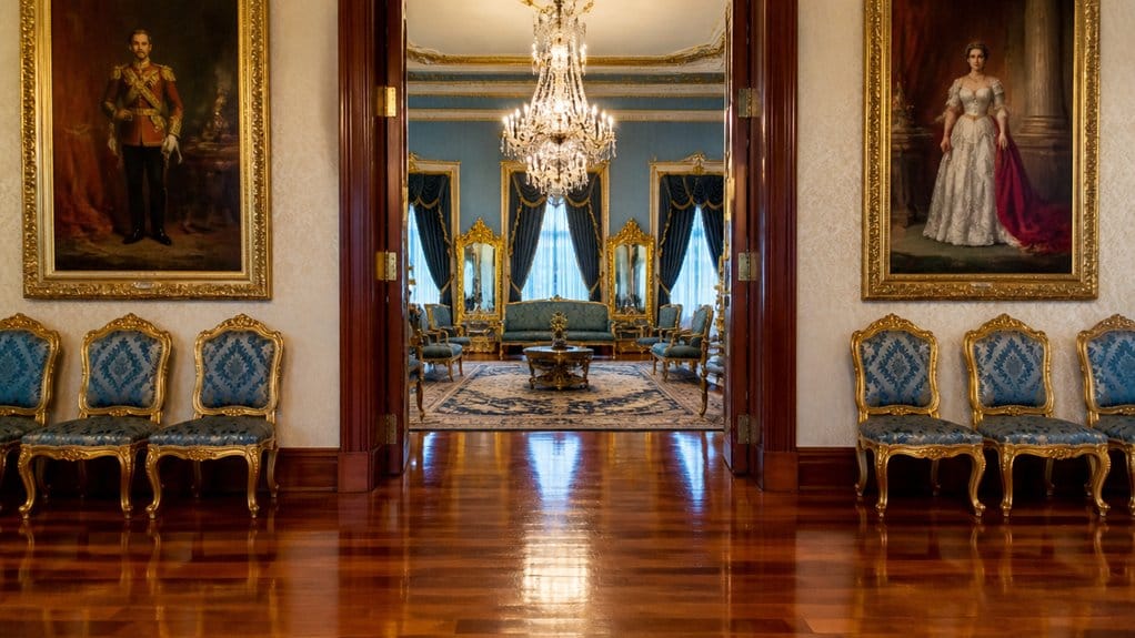 throne portraits restored ceremonial rooms