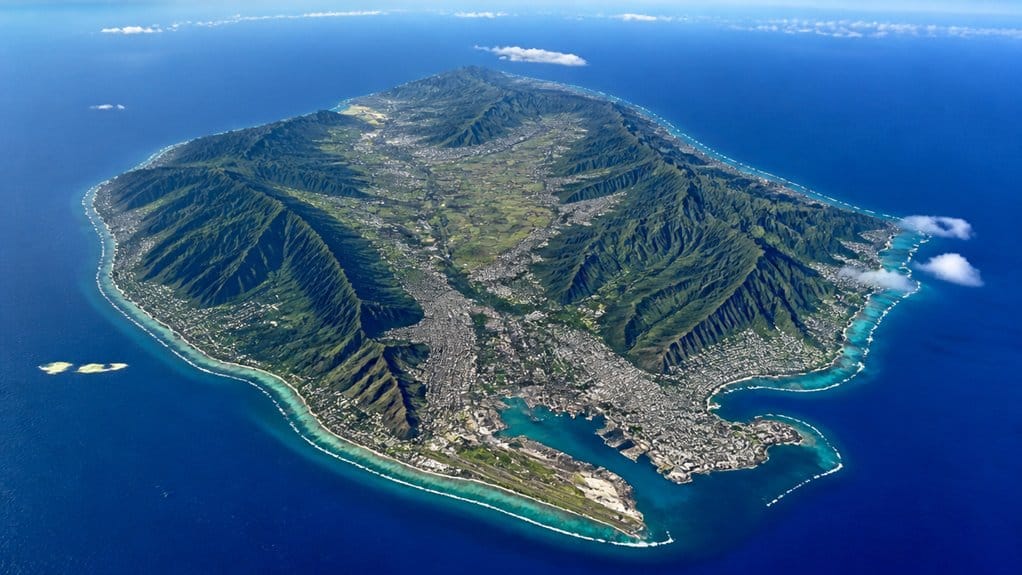 two parallel volcanic ranges