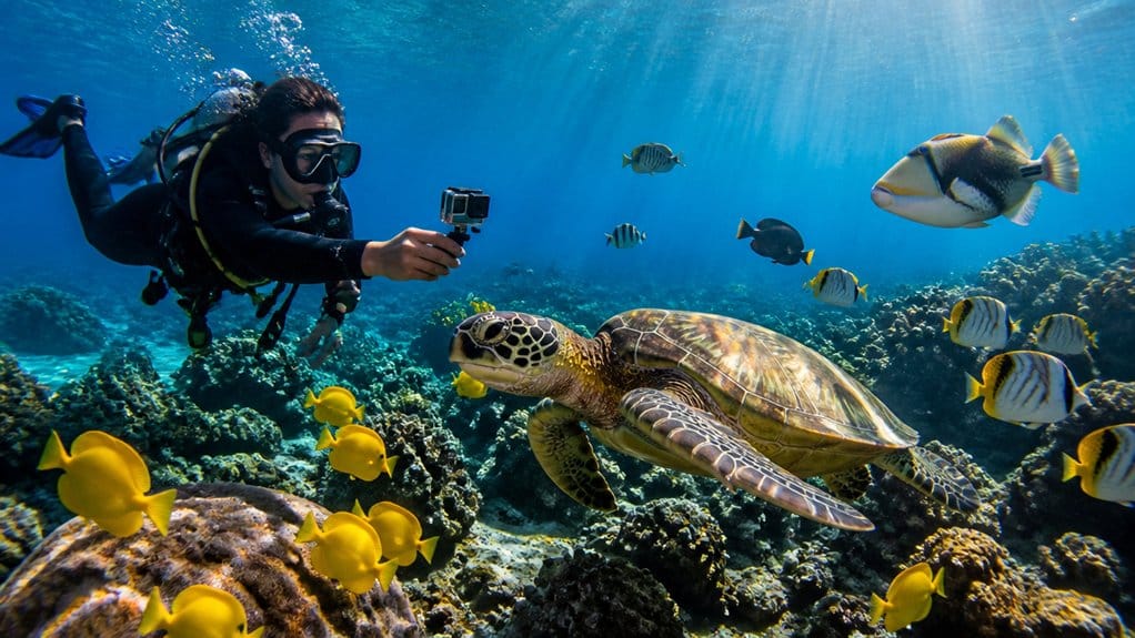vibrant reef wildlife and visibility