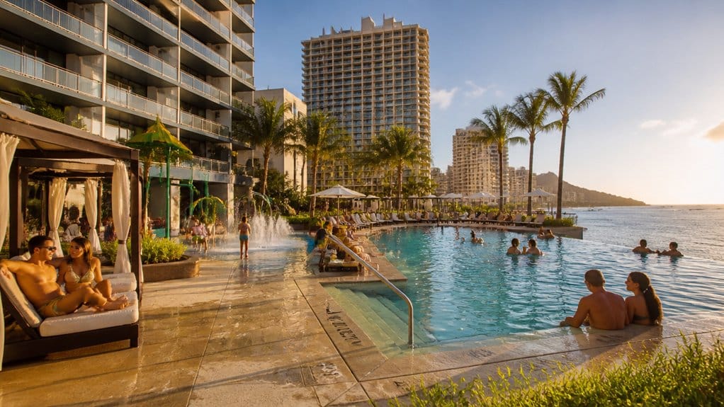 waikiki pools and rooms