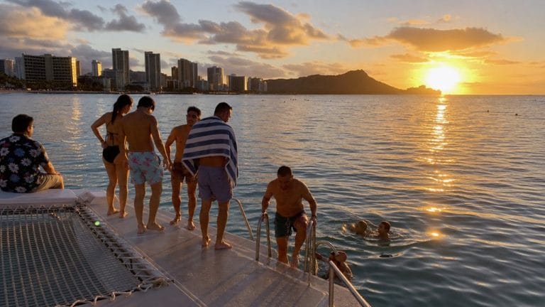 waikiki sunset cruise swim