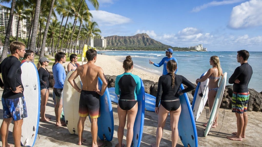 waikiki surf lesson meet points