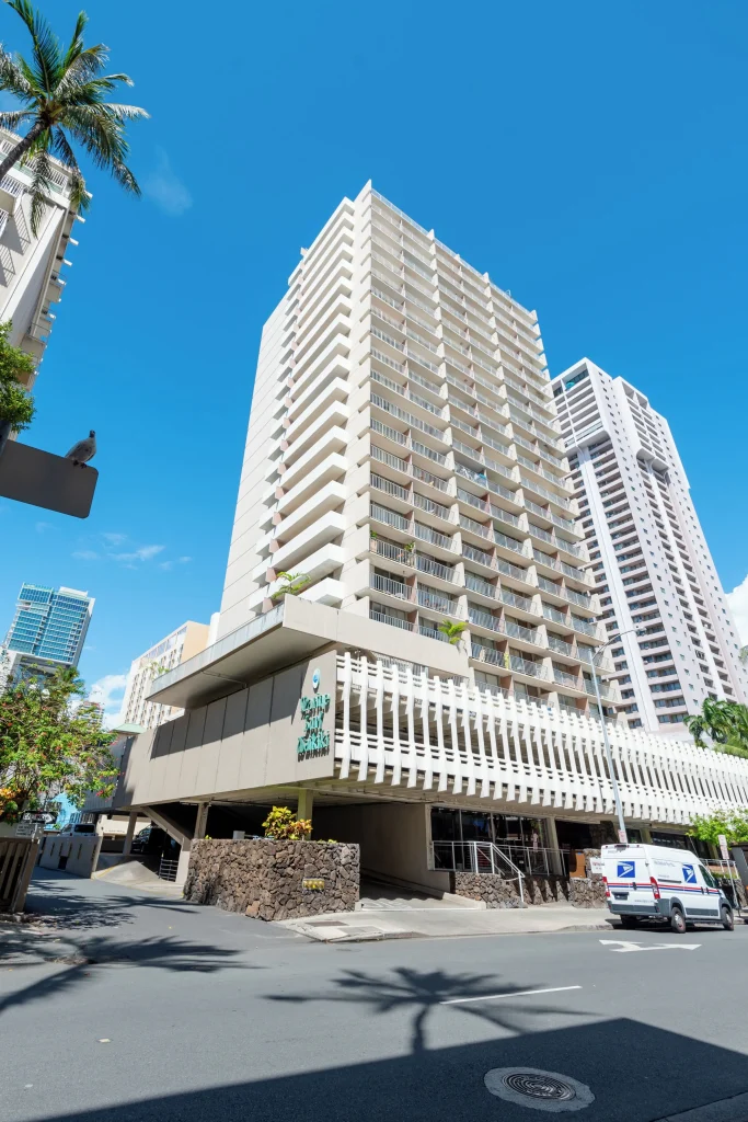A photo of Ilikai Marina One Bedroom Harbor View Condos showing the property and rooms.