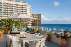 A photo of Hilton Vacation Club The Modern Honolulu showing the property and rooms.