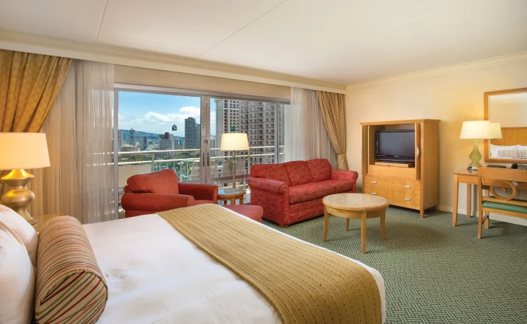 A photo of Waikiki Marina Resort at the Ilikai showing the property and rooms.