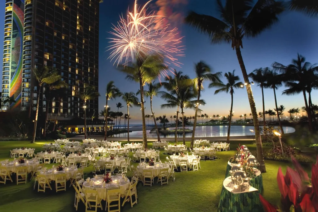 A photo of Hilton Hawaiian Village Waikiki Beach Resort showing the property and rooms.