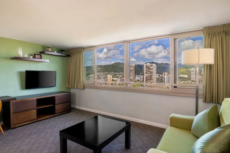 A photo of Aqua Kuhio Village showing the property and rooms.