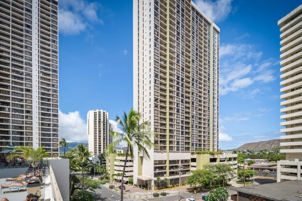 A photo of Aston at the Waikiki Banyan showing the property and rooms.
