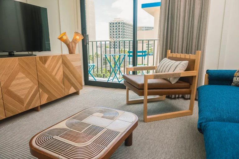 A photo of Waikiki Beachside Hostel showing the property and rooms.
