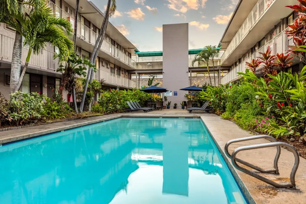 A photo of Pacific Marina Inn Airport Hotel showing the property and rooms.