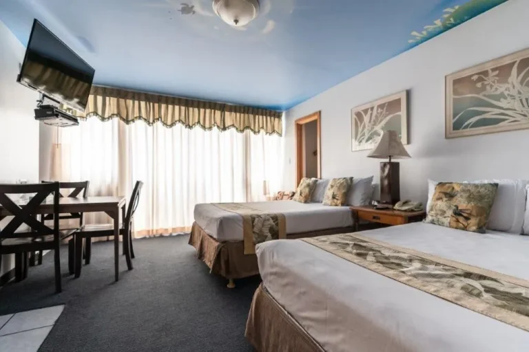 A photo of Island Colony Hotel showing the property and rooms.