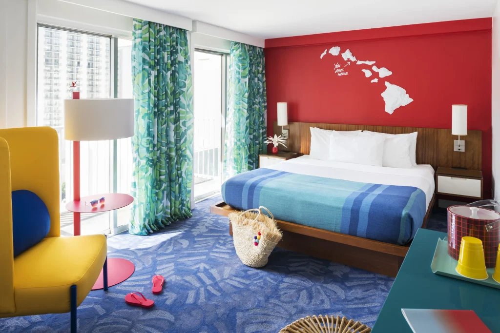 A photo of Shoreline Hotel Waikiki showing the property and rooms.