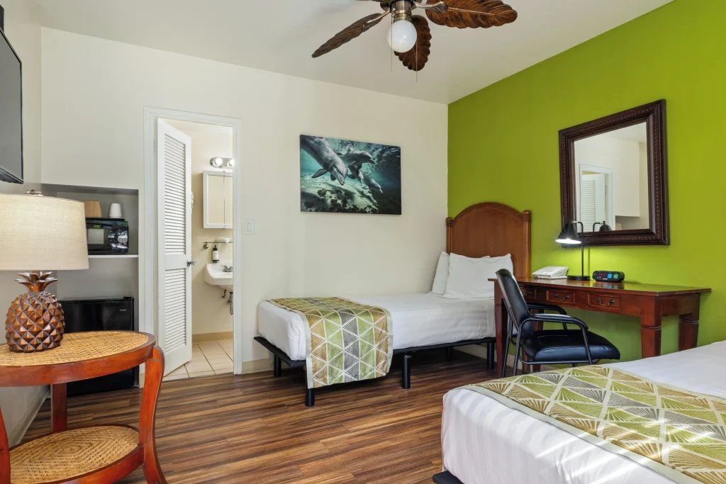 A photo of White Sands Hotel showing the property and rooms.