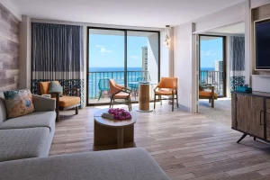 A photo of OUTRIGGER Waikiki Beachcomber Hotel showing the property and rooms.