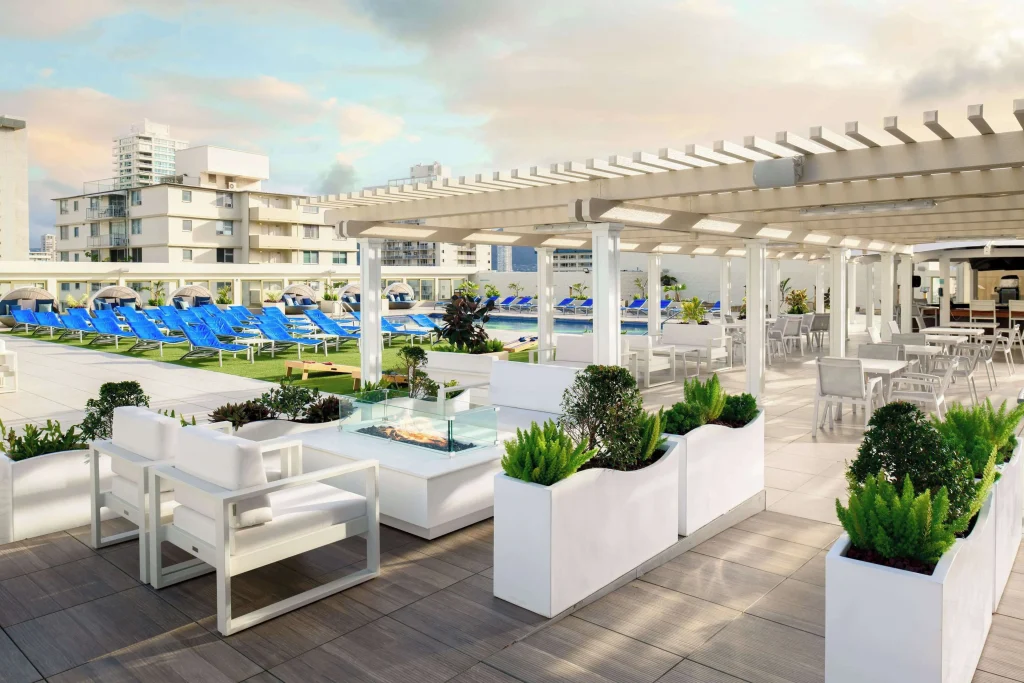 A photo of Hilton Waikiki Beach Resort & Spa showing the property and rooms.