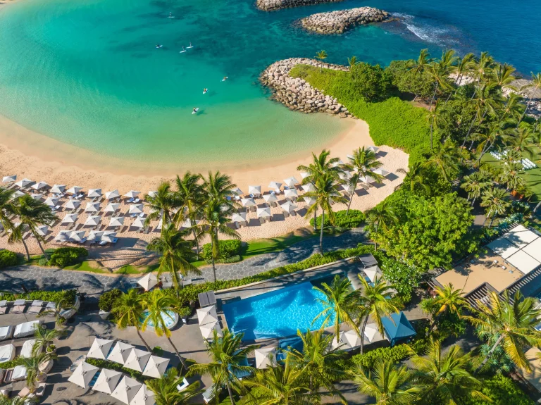 A photo of Four Seasons Resort Oahu at Ko Olina showing the property and rooms.