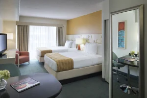 A photo of Coconut Waikiki Hotel showing the property and rooms.