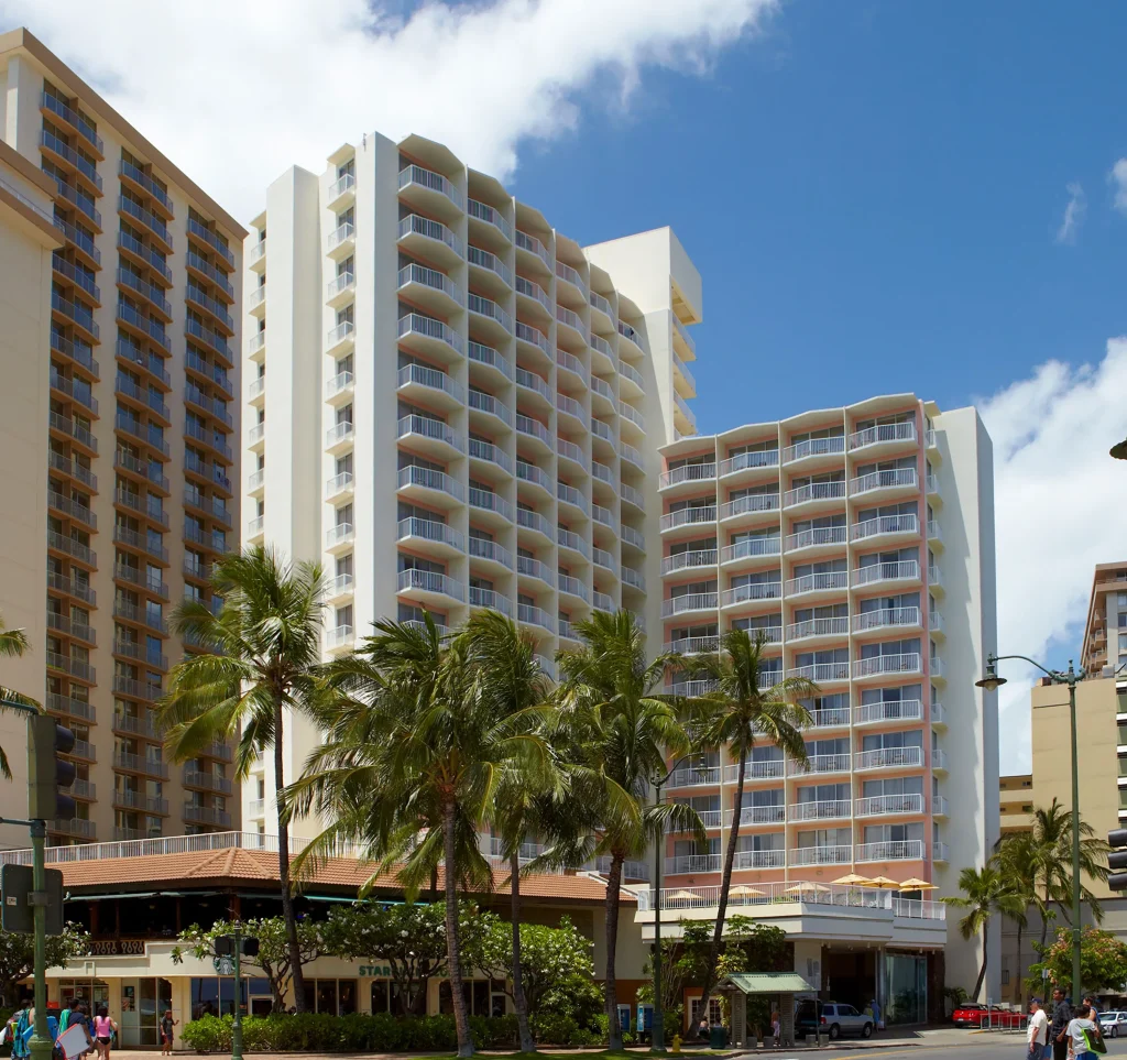 A photo of Park Shore Waikiki showing the property and rooms.