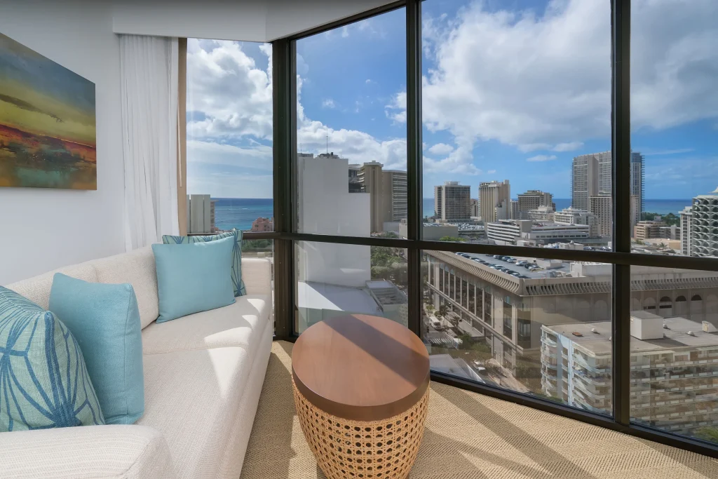 A photo of Hyatt Centric Waikiki Beach showing the property and rooms.