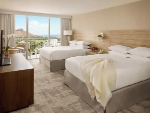 A photo of 'Alohilani Resort Waikiki Beach showing the property and rooms.